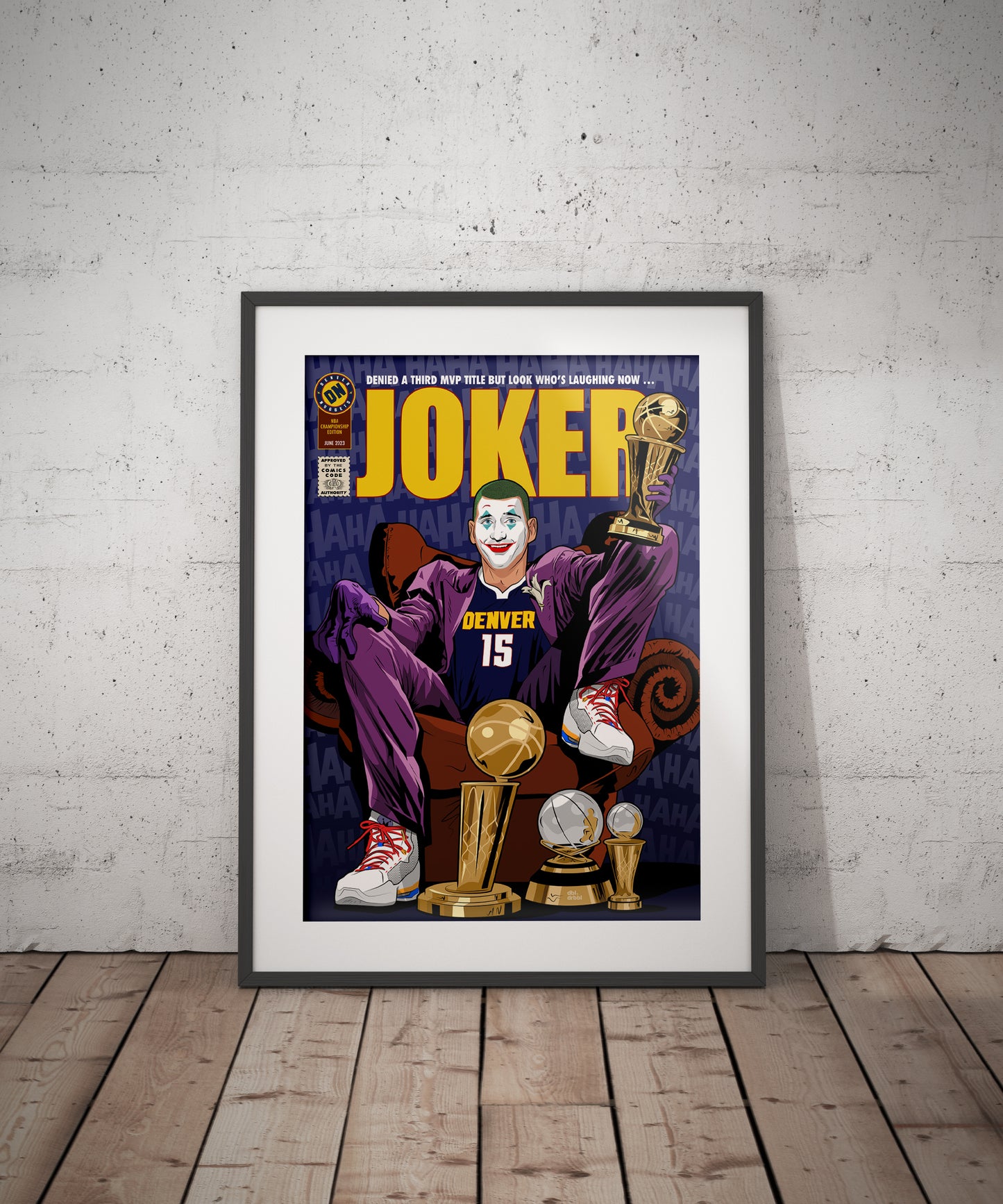 Nikola Jokic “The Joker” Dbl.Drbbl A3 Graphic Print