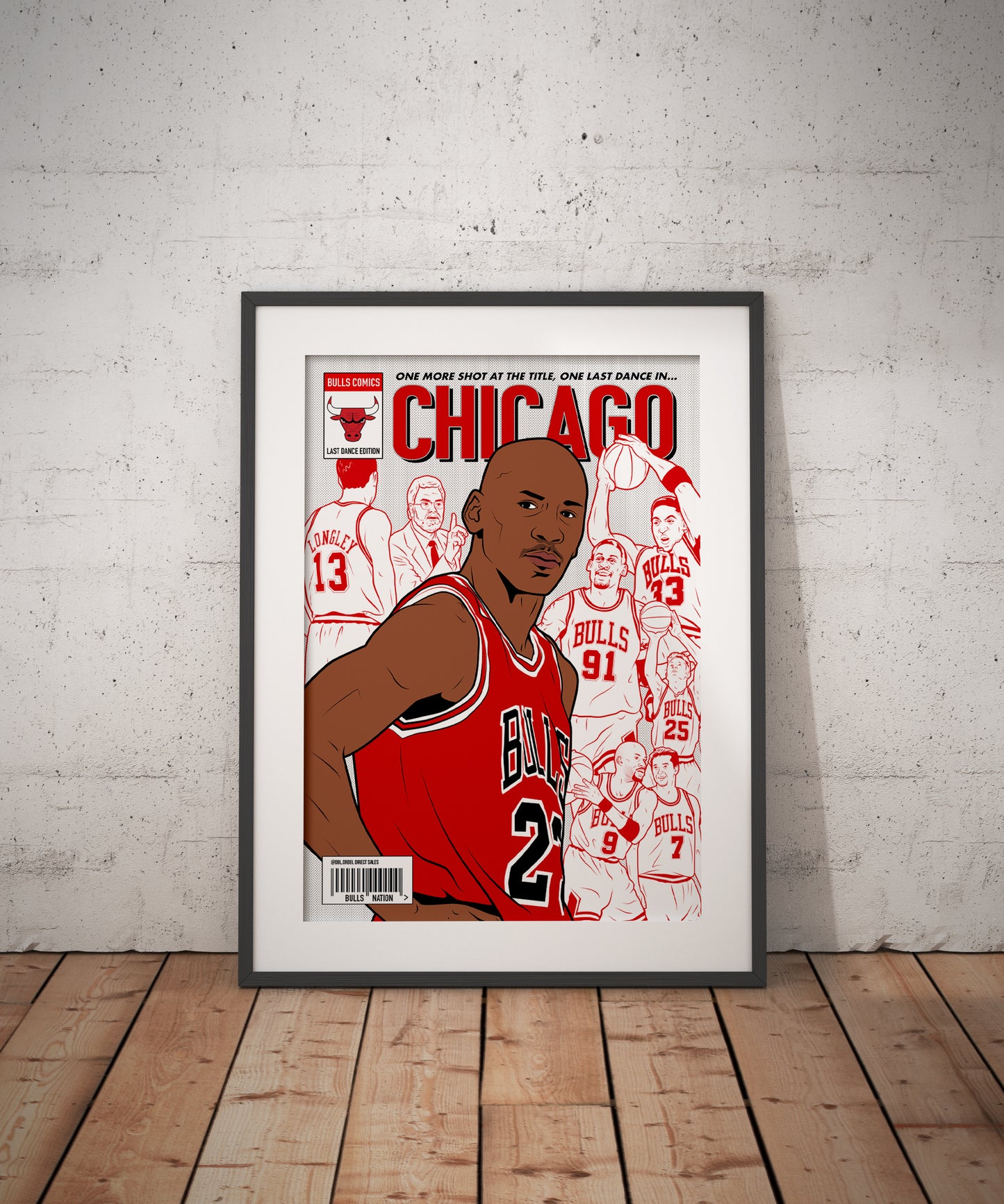 dbl.drbbl Chicago Bulls Comic A3 Poster