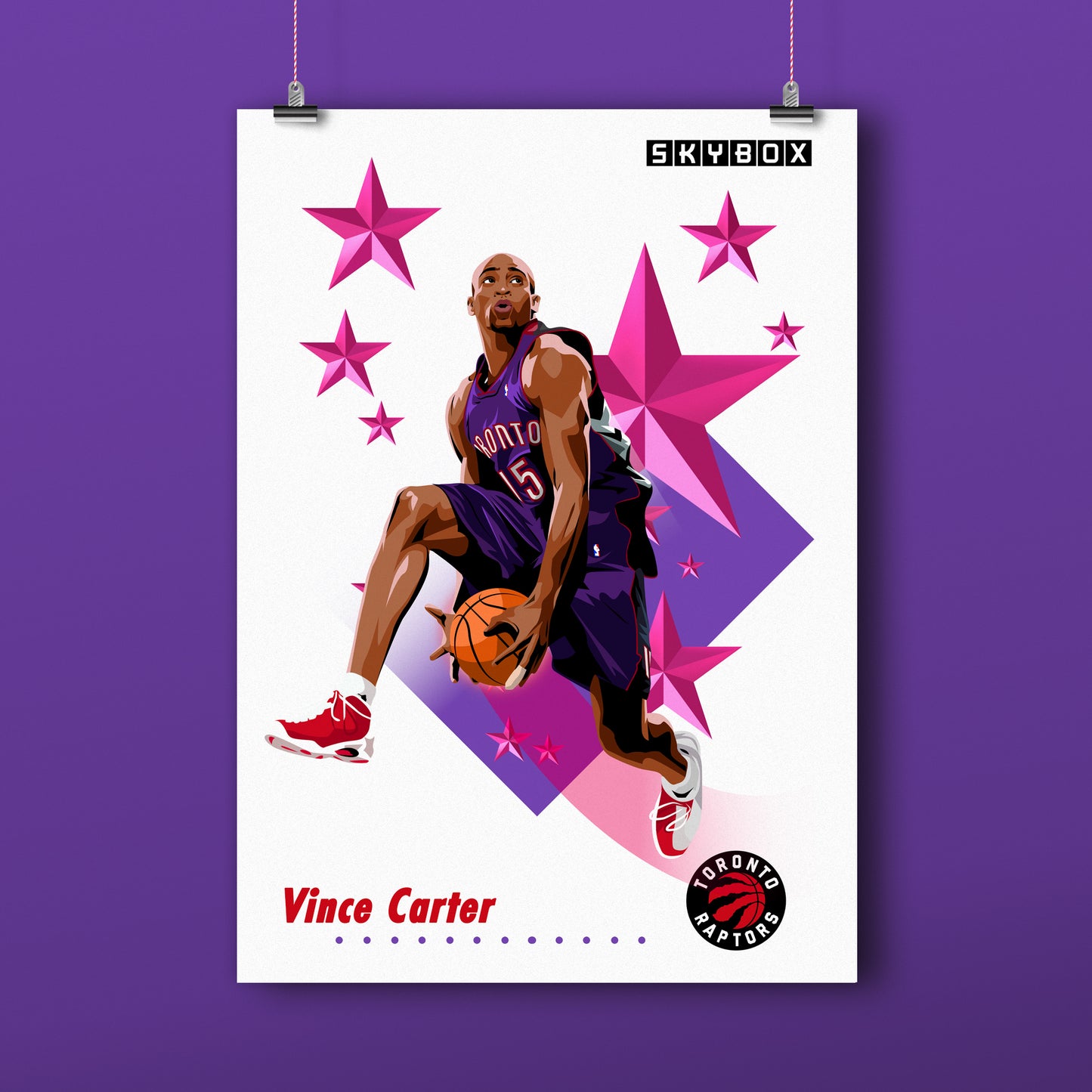 dbl.drbbl Vince Carter Toronto Raptors Skybox A3 Graphic Print