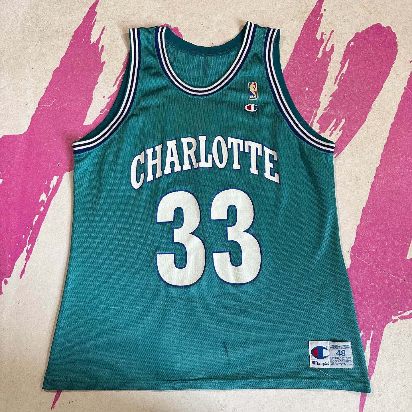 Alonzo Mourning Charlotte Hornets Champion Jersey
