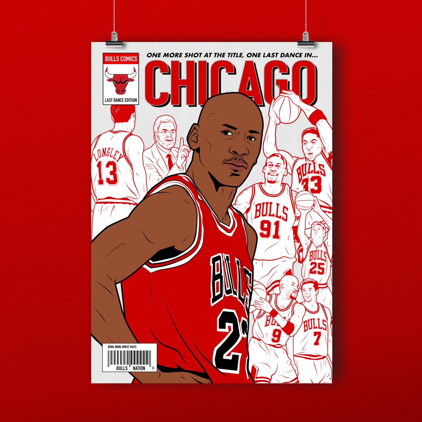 dbl.drbbl Chicago Bulls Comic A3 Poster