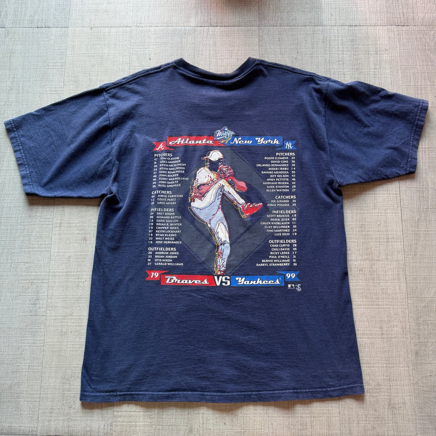 1999 World Series MLB Atlanta Braves New York Yankees Pro Player Tee
