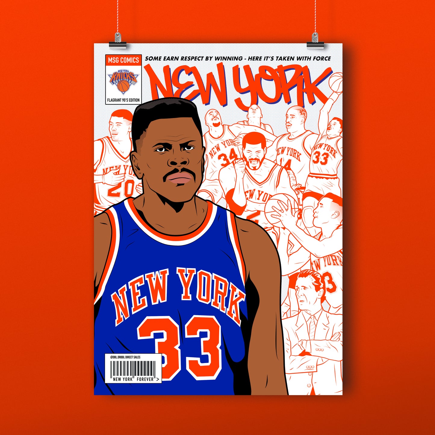 dbl.drbbl New York Knicks Comic A3 Poster
