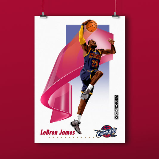 LeBron James Cleveland Cavaliers Skybox A3 Graphic Print