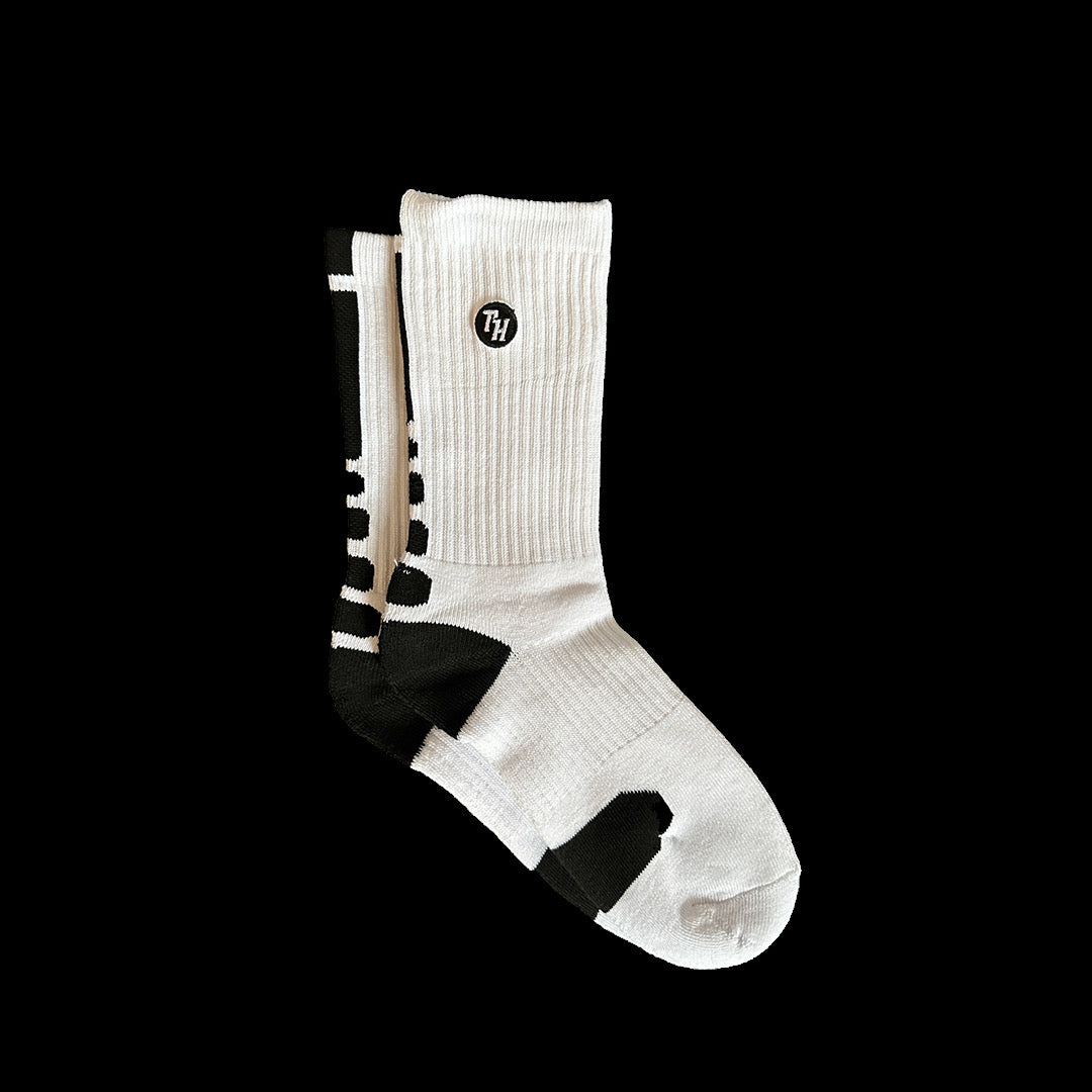 Thinking Hoops Game Day Socks White/Black
