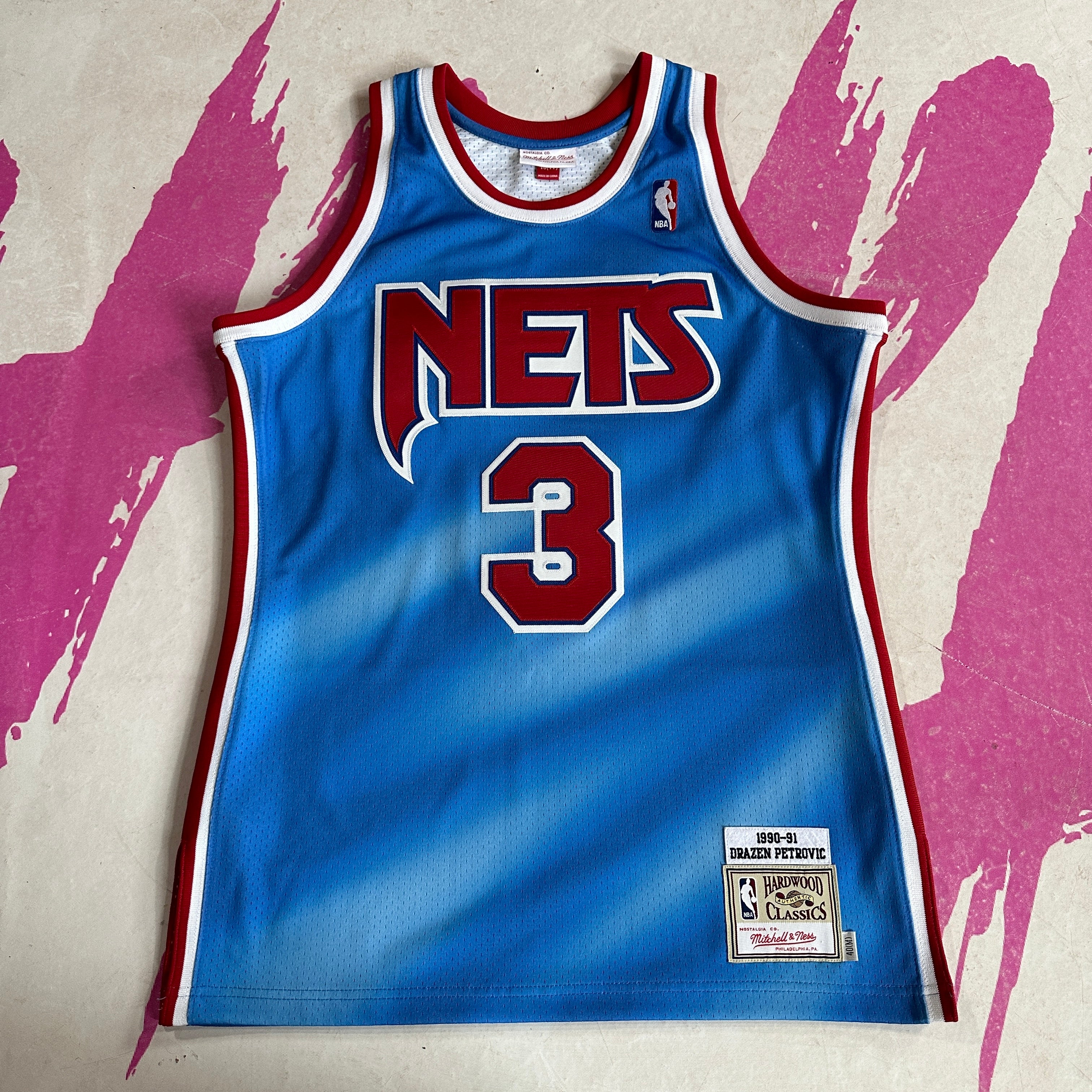Authentic Mitchell & Ness NBA New Jersey Nets Drazen Petrovic Basketball  Jersey