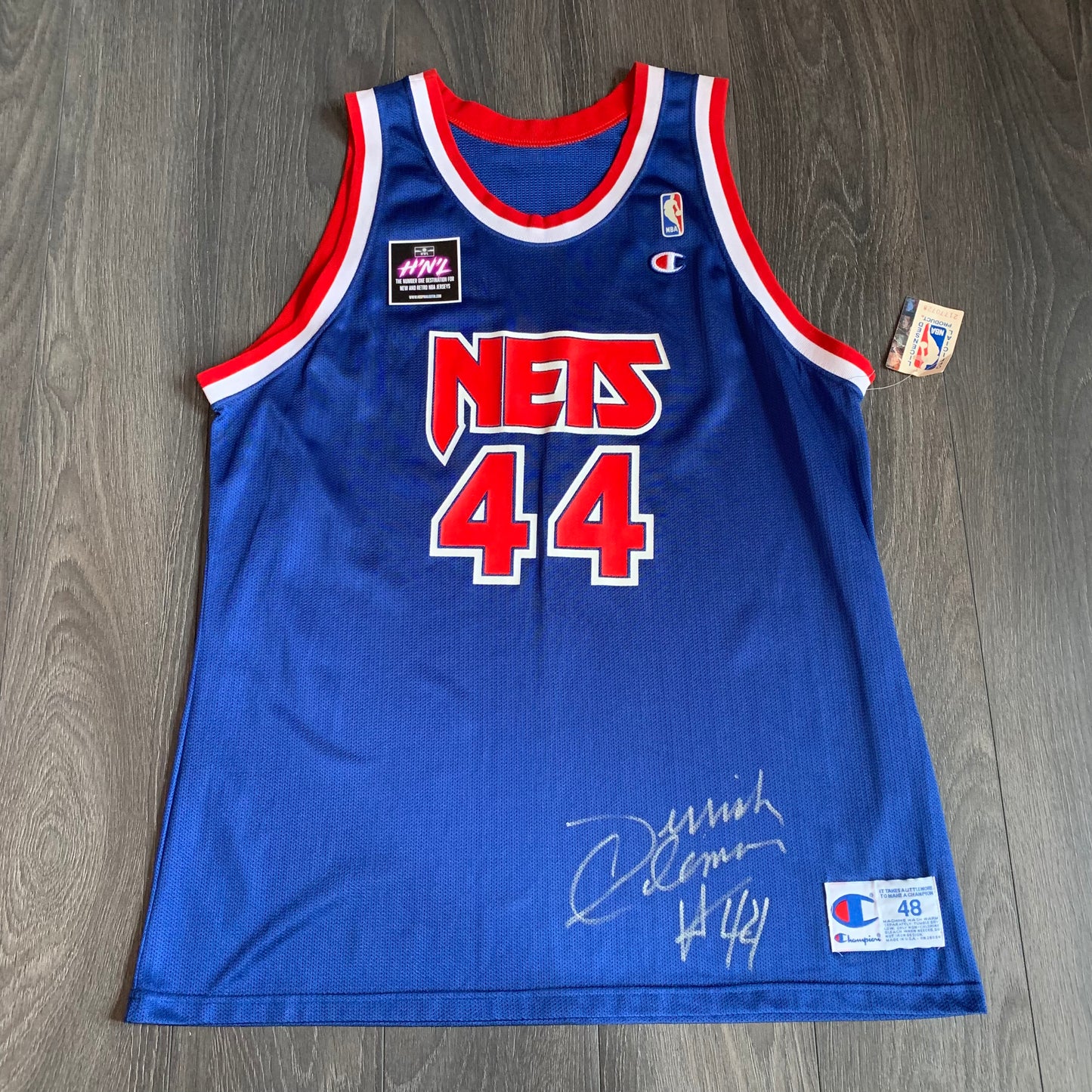 Derrick Coleman New Jersey Nets Autographed Champion Jersey