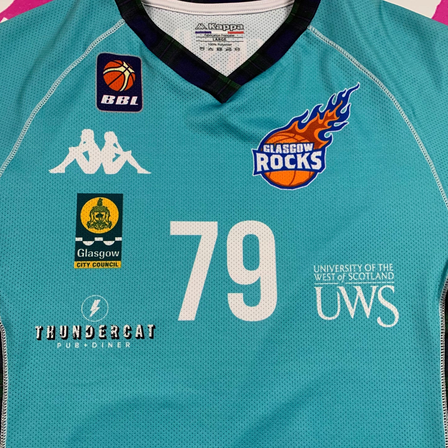 Callum Mortimer Gameworn Glasgow Rocks Kappa BBL Jersey