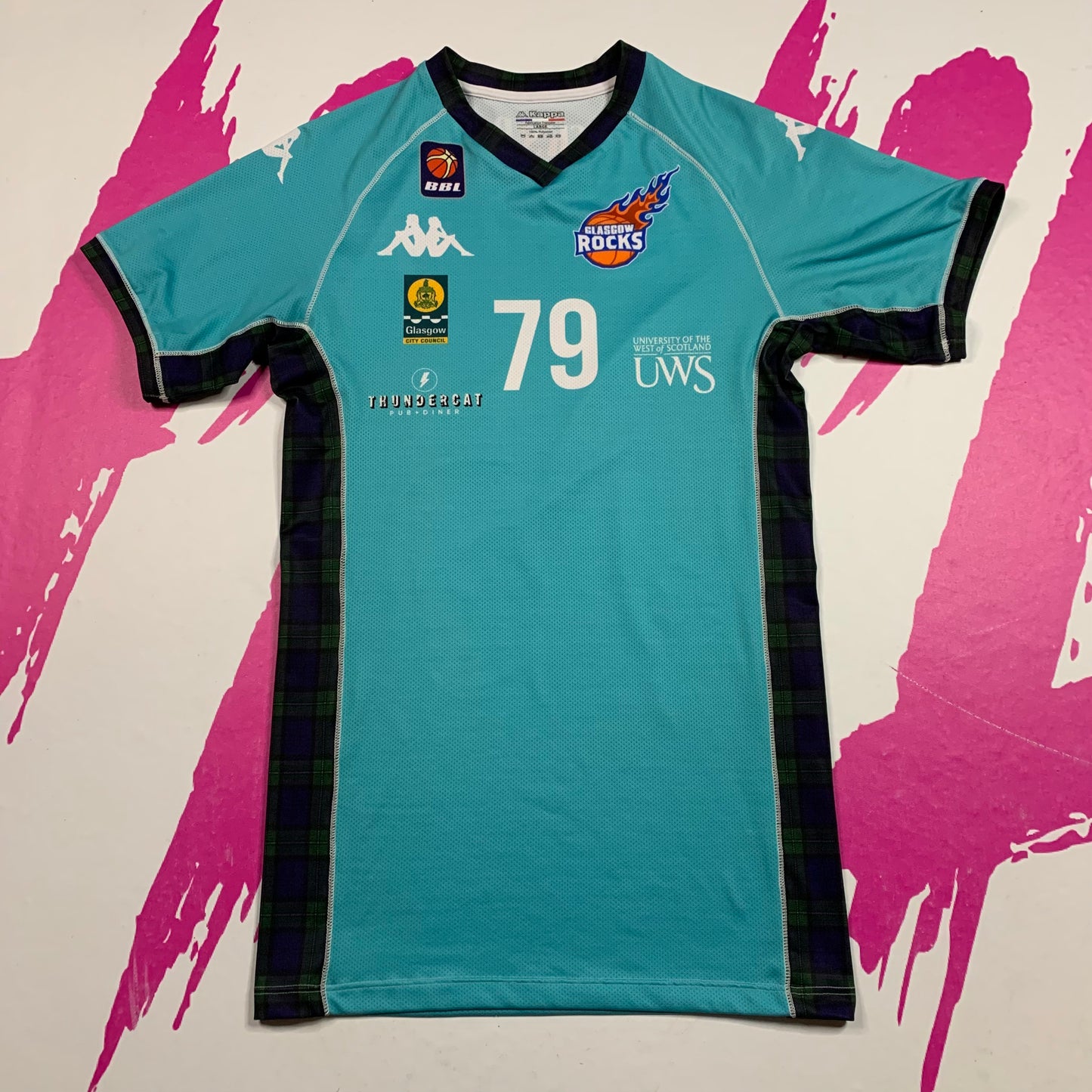 Callum Mortimer Gameworn Glasgow Rocks Kappa BBL Jersey