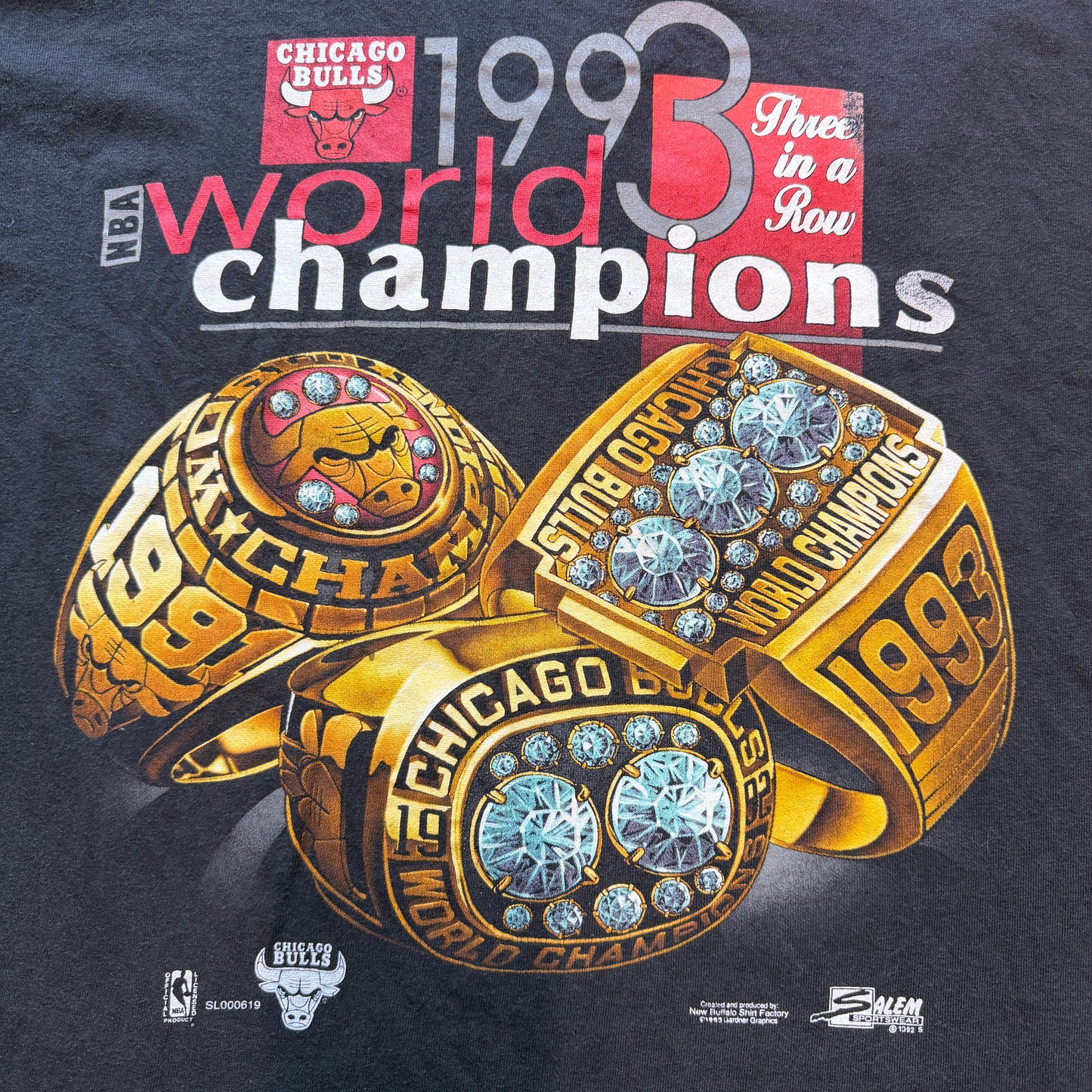 Chicago Bulls 1993 Championship Salem Sports Tee