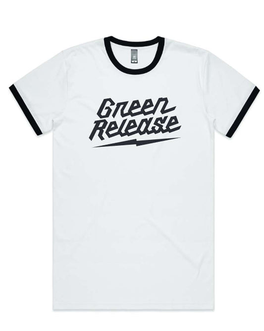 The Green Release Ringer Type Logo Tee