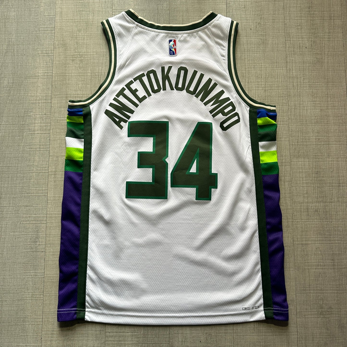 Giannis Antetokounmpo Milwaukee Bucks 75th Anniversary City Edition Nike Jersey