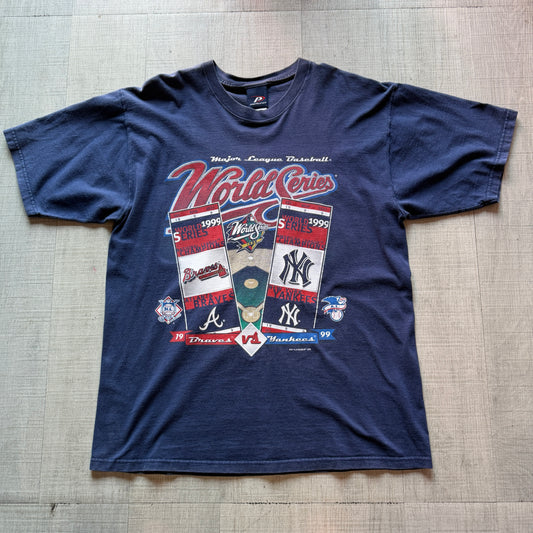 1999 World Series MLB Atlanta Braves New York Yankees Pro Player Tee