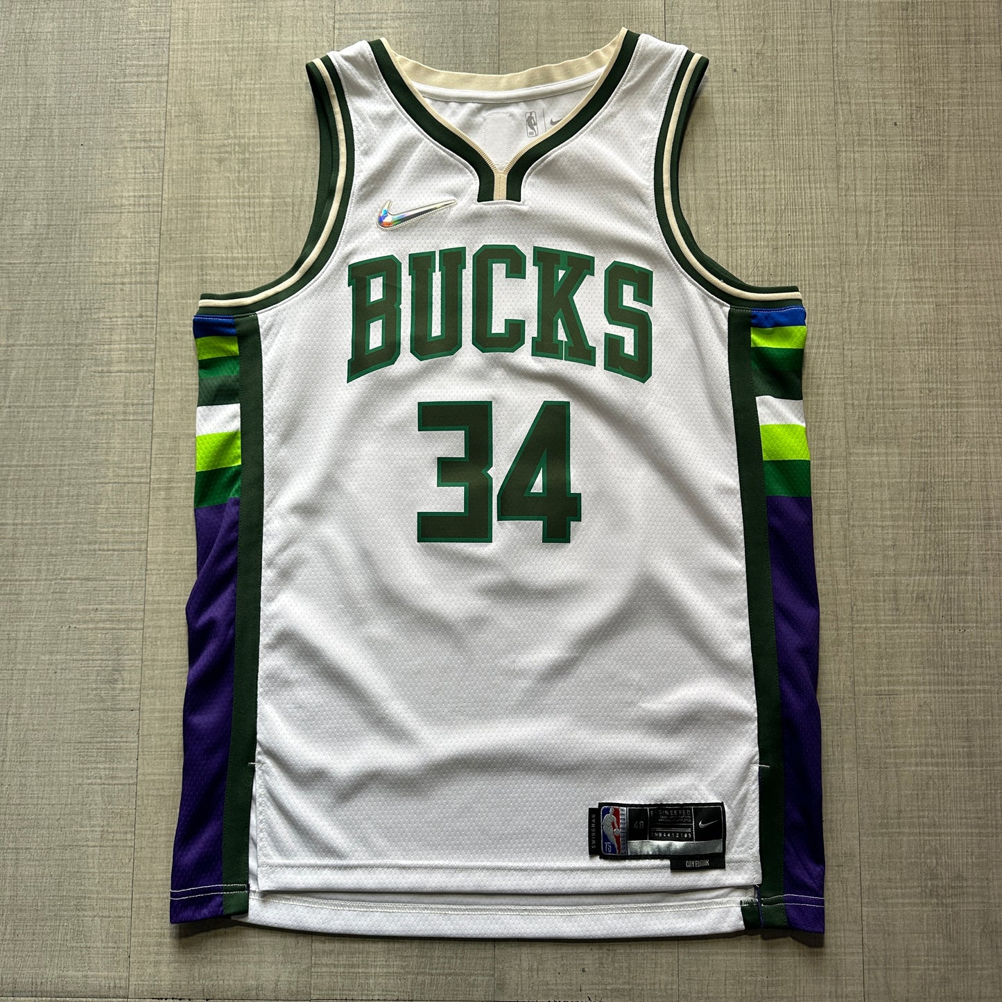 Giannis Antetokounmpo Milwaukee Bucks 75th Anniversary City Edition Nike Jersey