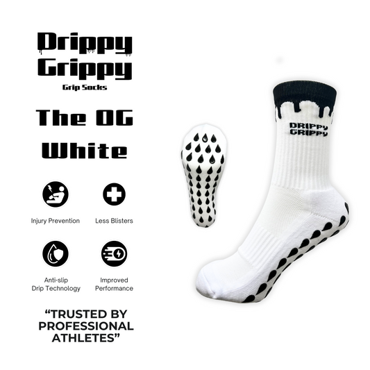 Drippy Grippy “The OG” White Performance Socks