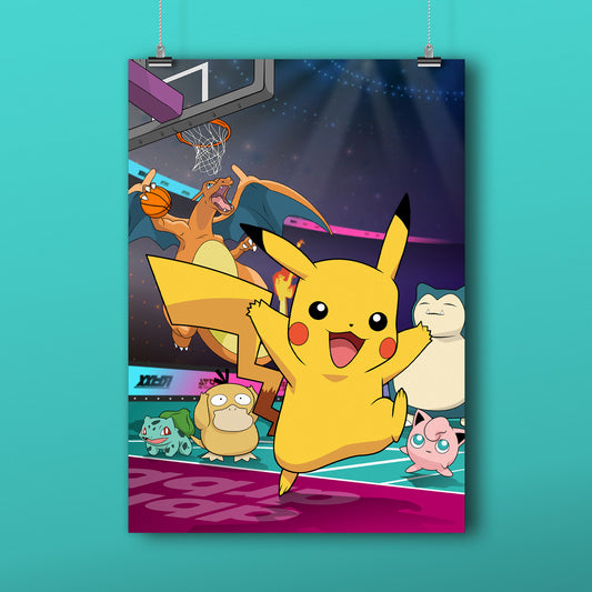 Pikachu Pokemon Dbl.Drbbl A3 Graphic Print