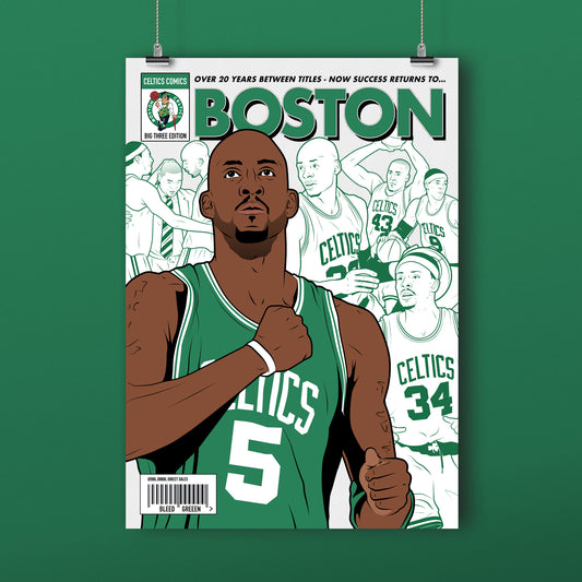 dbl.drbbl Boston Celtics Comic A3 Poster