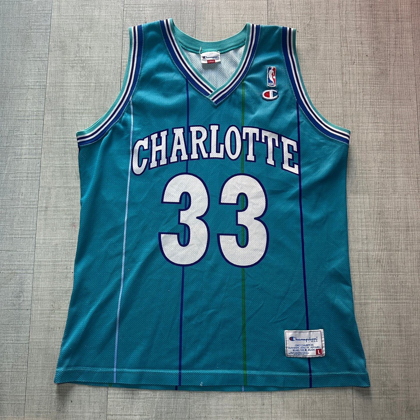 Alonzo Mourning Charlotte Hornets Champion Jersey