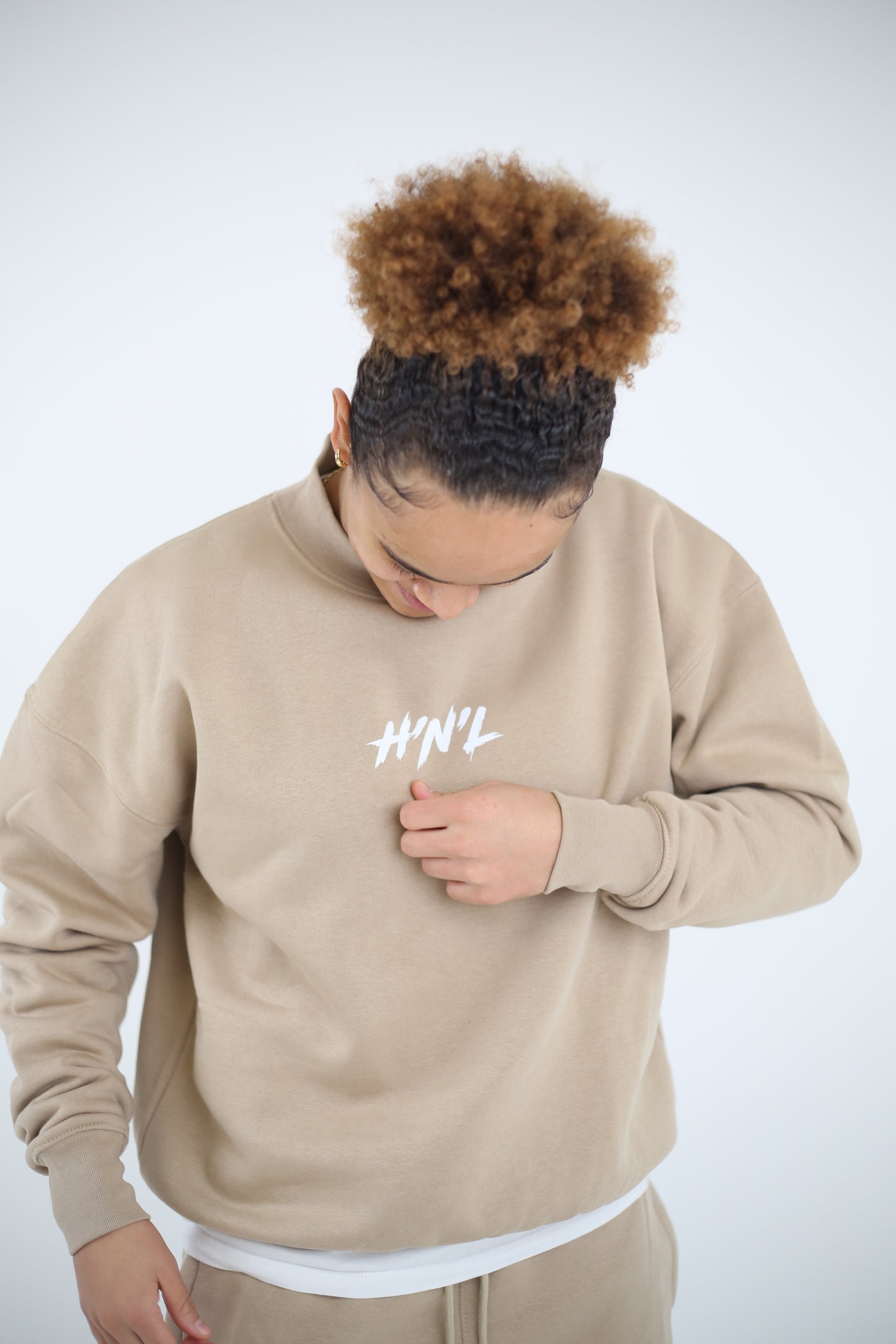 H’n’L Oversized Logo Sweat Beige