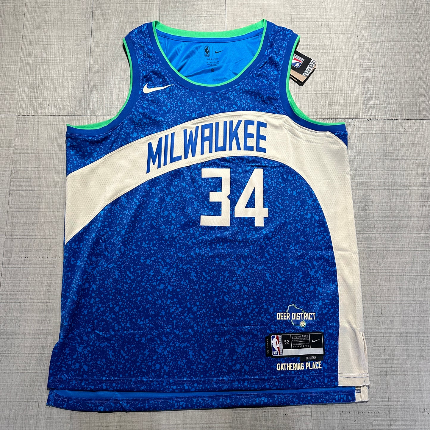 Giannis Antetokounmpo Milwaukee Bucks 23/24 City Edition Nike Jersey