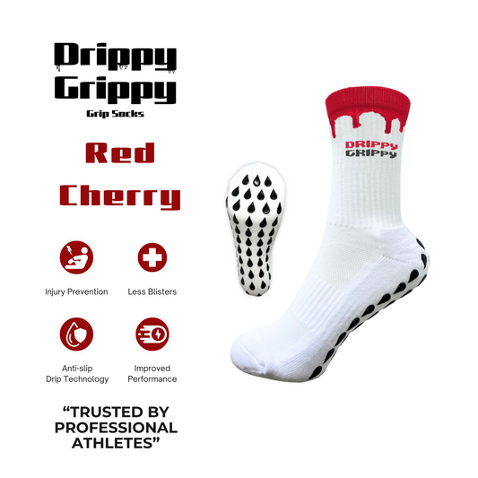 Drippy Grippy “Red Cherry” Performance Socks