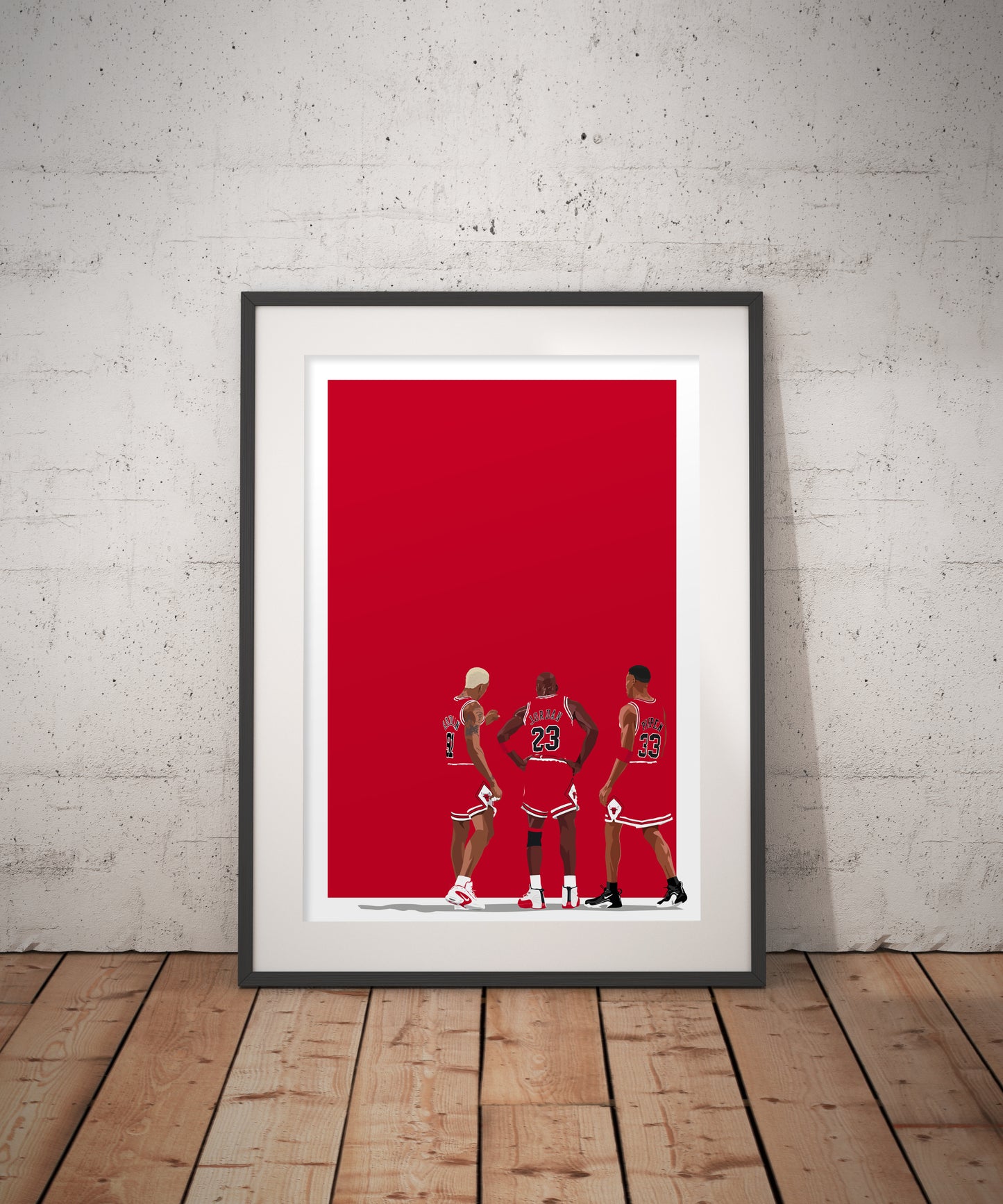 Chicago Bulls Trio dbl.drbbl A3 Graphic Print