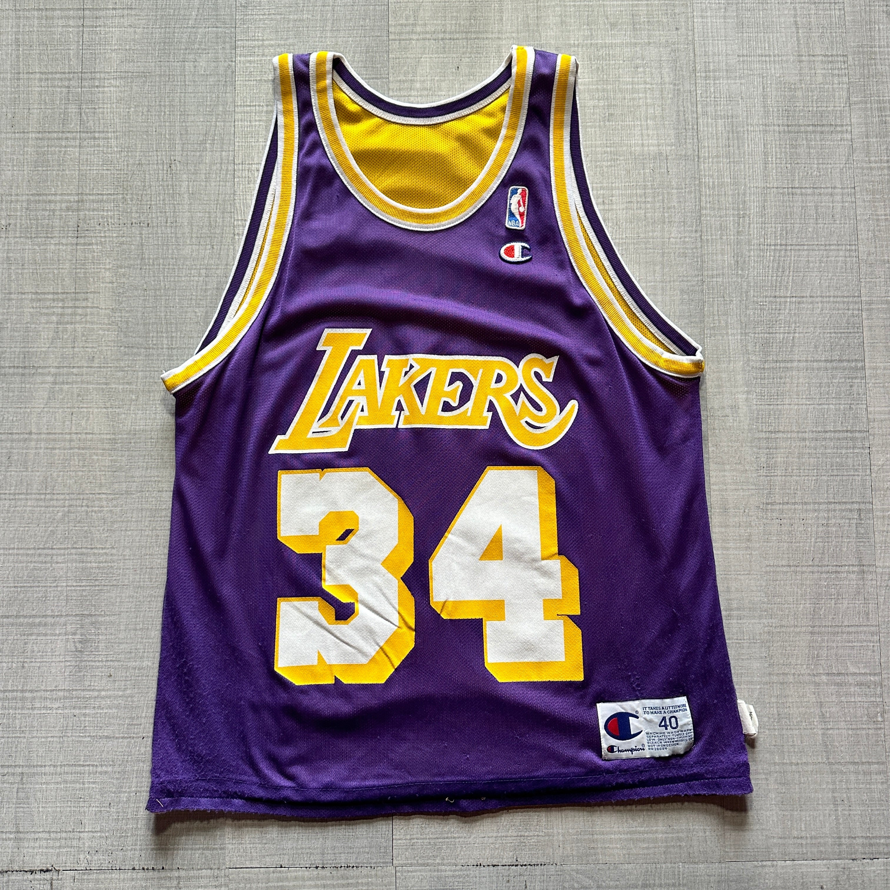 Shaquille O Neal LA Lakers Reversible Champion Jersey Hoopin N Lootin