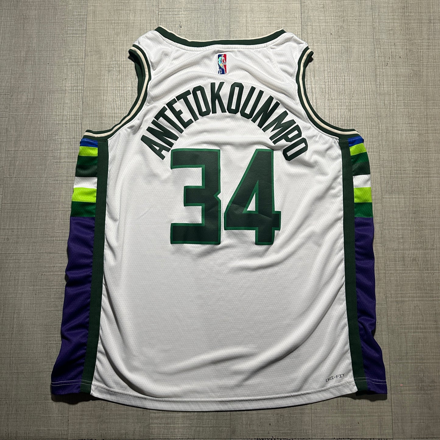 Giannis Antetokounmpo Milwaukee Bucks 75th Anniversary City Edition Nike Jersey