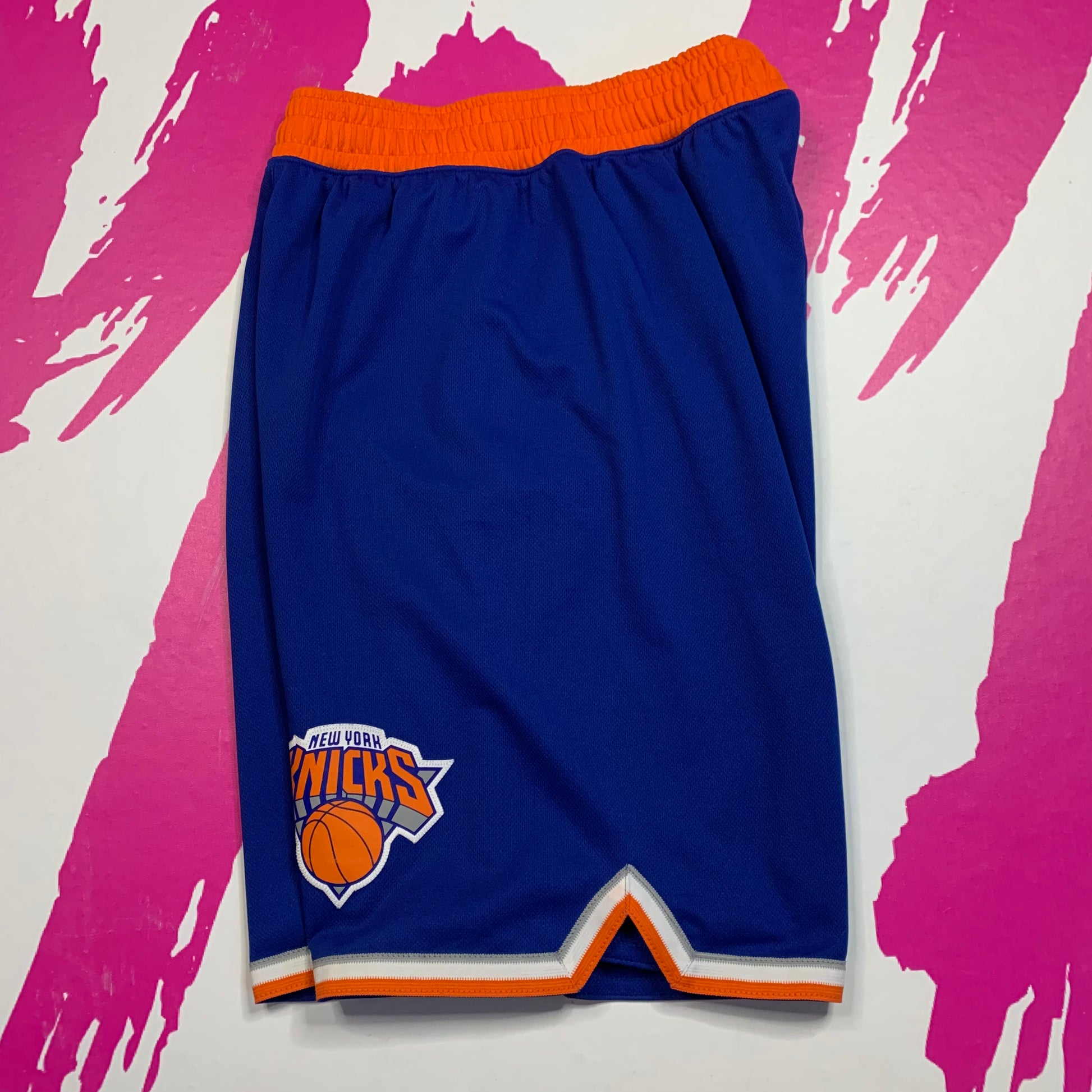 New York Knicks New Youth Royal Replica Basketball Shorts By Adidas